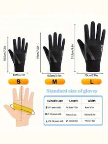 1 Đôi Găng Tay Tuyết Mùa Đông Cho Trẻ Em - Lớp lót ấm áp, thiết kế dày dặn, unisex, năm ngón, cổ tay bo gân và quai xách đục lỗ, thích hợp cho trượt tuyết, đạp xe và các hoạt động ngoài trời (Nhiều màu), Găng tay mùa đông trẻ em, Phụ kiện thời trang trẻ em, Găng tay thể thao trẻ em - Nhiều màu - Xem 12