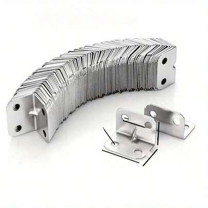 20pcs High Quality Metal Corner Code Bracket 90° Corner Code Laminated Furniture Board Wooden Furniture Connection Cabinet With Screws