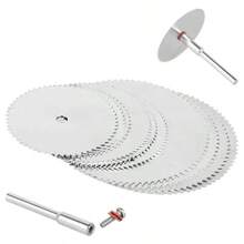 11pcs High Speed Steel Circular Saw Blade Set, Mini Wood Cutting Circular Discs, 10pcs Blades + 1 Shaft