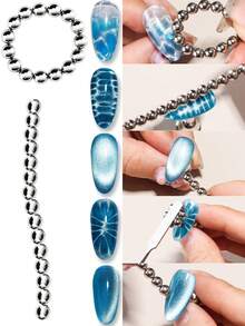 5mm Round Magnetic Beads, Ice Flower & Water Wave Pattern Nail Art Magnets, Detachable Strong Cylinder Magnets, Professional DIY Nail Design Shiny Effect Accessories, Salon Nail Art Tool Strong Small Round Magnets, Easy Magnetic Attachment, Suitable For Nail Art Enthusiasts And Beginners - Multicolor - View 10