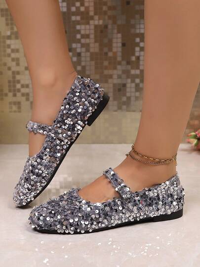 本地发货 - 女士爱心装饰平底鞋 - 红白尖头玛丽珍鞋，带踝带，合成鞋面，TPU鞋底，夏季套脚鞋，休闲鞋 | 俏皮设计 | 舒适鞋履