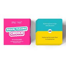 SMILE TALK 1PC Fun Multiple-Choice Card Game – Tabletop Party Game With Joyful Conversation Cards, Essential Icebreaker For Gatherings, Perfect Gift For Valentine's/Halloween/Christmas, Ideal For Friends/Family Parties & Daily Entertainment - Pink - View 8
