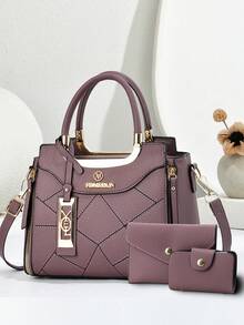 Elegant broderad damhandväska - Med avtagbar axelrem, dragkedja, blekningsbeständig i sjöblått/vitt/rött/svart, gyllene metalldetaljer, vardaglig elegans | Handväska | Väska med avtagbar rem - Beige - Visa 5