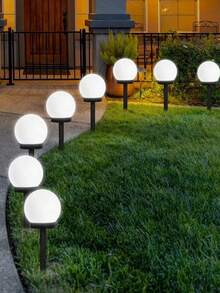 3/2pcs Durable Solar Powered Globe Floor Lamp, Solar Outdoor Decorative Light, High Energy Conversion, Suitable For Garden/Patio Nighttime Lighting And Landscape Decoration. It Can Be Used As An Auxiliary Light For Nighttime Lighting As Well As An Accent Decoration In Landscape Arrangement. Durable And Stylish.