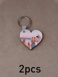 Personalized Keychain, Custom Photo Couple Keychain, Customized Picture Keychain, Keychains For Women, Photo Keychain, Customizable Bag Charms, Wooden Key Chain, Valentine'S Day, Fun, Fashion, Unisex, Anniversary, Living Room, Couples, Family, Mother - Style a - View 9