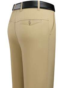 New Autumn Straight-Leg Pants, Loose-Fit Business Trousers For Men, Thin Pure Cotton With A Smooth Drape, Wrinkle-Free, Slim-Fit Professional Autumn And Winter Men's Business Suit Trousers, Formal Straight-Leg Pants. Slim-Fit Commuter Business Casual Trousers, Close-Fitting And Comfortable On The Skin, Machine Washable Without Deformation, Available In Multiple Colors. - 卡其色 - 查看 7