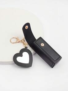 1 Stück kreative handgefertigte bestickter Lippenstift-förmiger Schlüsselanhänger, zarter Auto-Schlüsselanhänger, Taschenanhänger, Münzbeutel, Vintage Mini Make-up Tasche, neuer kleiner Ohrhörer-Schlüsselring für Frauen, Geldbörse, Portemonnaie, kleine Geldbörse, Schlüsselanhänger, Münzbörse - Schwarz - Übersicht 4