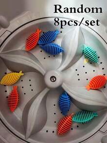 Reusable Clothes Fuzz Remover, Silicone Fish-Shaped Lint Collector, Pet Hair Remover For Clothes, Blankets, Towels, Efficient Washing Machine Lint Collector, Cat/Dog Hair Remover, Household Laundry Tool, Easy To Remove Fabric Lint, Laundry Room Essential, Cleaning Supplies, Washing Machine, Lint Collector, Pet Hair Collector, Reusable Pet Hair Remover, Clothing Cleaning Tool, Laundry Accessory For Cleaner Clothes - Multicolor - View 18