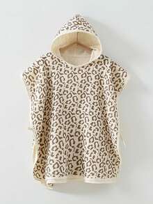 1pc Baby Muslin Hooded Bath Robe, Girls Bathrobe, Children Bathrobe, Infant Shower Towel, Newborn Bath Towel, Baby Sleepwear