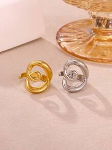 Golden Ring Unique Cool Three Fingers Zirconia Chain Shape Variable Hiphop Rings Stainless Steel Accessories Women Men Gifts - JZ9098 - View 8