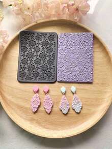 وسادة ملمس ورقة العنب والعباد الشمس، حصيرة ملمس السيليكون الناعم للطين لصنع أقراط الطين الناعم والدبابيس والقلادات والنحت الفخاري، أدوات ديكورية إبداعية DIY - رمادي غامق - مشاهدة 16