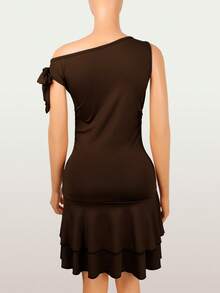 Váy xòe không tay màu nâu dành cho nữ, gợi cảm cho kỳ nghỉ hè. - màu nâu - Xem 5