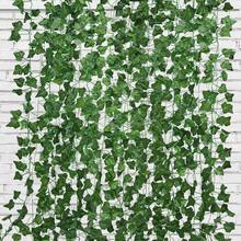 12pcs/1pc 84.7 Inch Artificial Ivy Vine, Fake Evergreen Ivy Vines For Bedroom, Room, Wedding Decor, Artificial Ivy Garland With Fake Leaves, Hanging Vines, Indoor/Outdoor Wall Decor, Back To School, Dorm, Wedding, Christmas - Multicolor - View 1