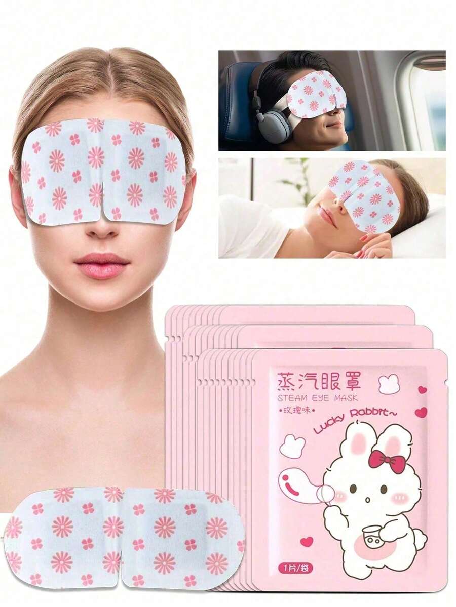5/10/20/30/50pcs Pack Pink Rose Scented Steam Eye Mask, Moisturizes Eye Area, Relieves Fatigue, Relaxes Mind & Body, Suitable For Those Who Use Computers, Phones & Other Electronics For Long Hours, Students, Office Workers, Business Travelers, Night Owls. Ideal Valentine's Day, Birthday Gift For Boyfriend/Girlfriend