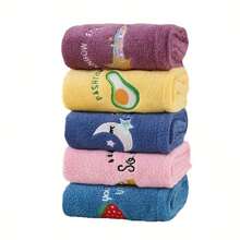 Women's Quick-Dry Microfiber Towel - Soft Coral Fleece, High-Quality Design, Absorbent Shower Cap With Cute Star And Rainbow Embroidery, Used For Drying Wet Hair, Microfiber Towel - 藍色 - 查看 2