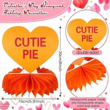 Valentines Day Centerpieces 9PCS Set For Tables Romantic Love Heart Cubic Structure Valentines Table Decorations For Party - Colorful - View 6
