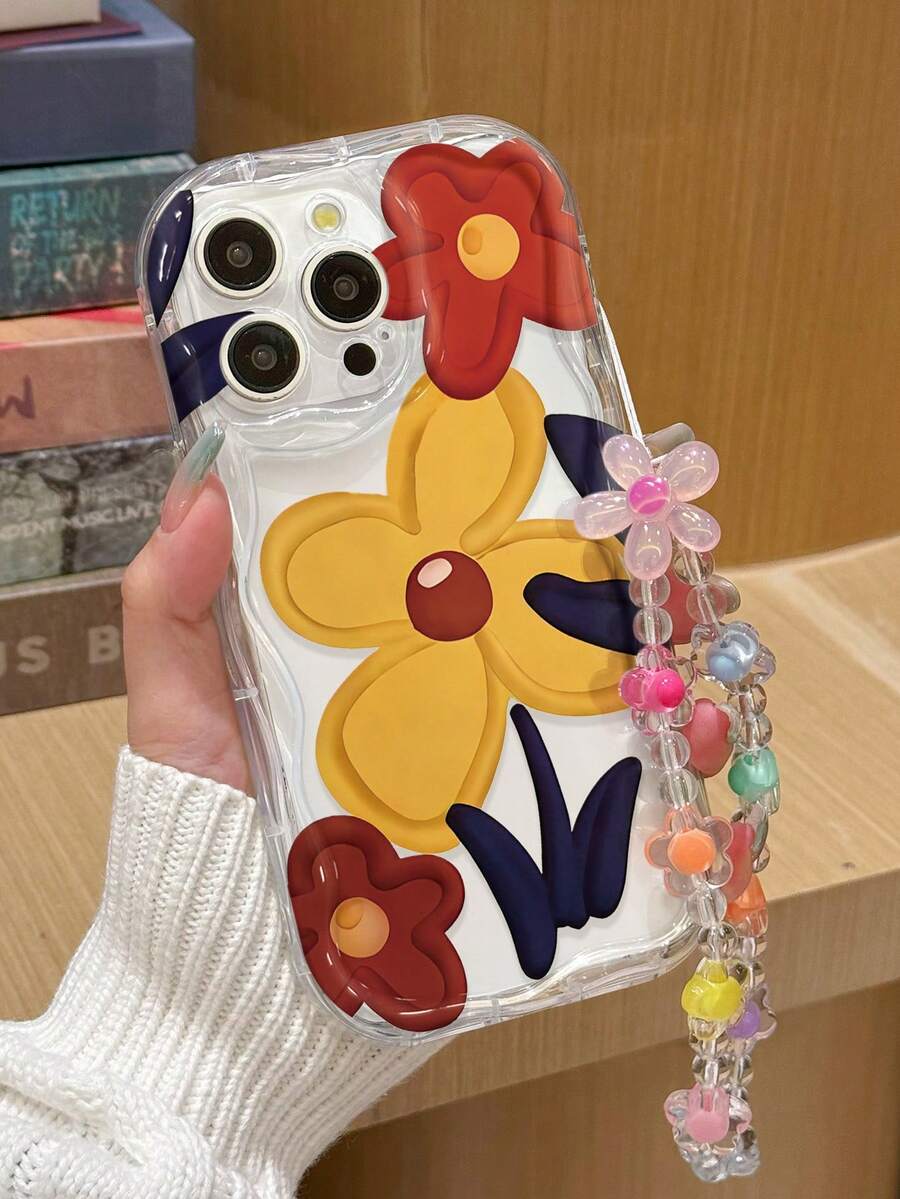 一对花卉彩绘编织透明防震加厚手机壳，兼容 17/17 Pro/17 Pro Max/16/14/15/XS/7/8 Plus/XR/7/8/13/13 Pro/13 Pro Max/12/12 Pro/12 Pro Max/11/11 Pro/11 Pro Max、Galaxy S25/S25 Plus/S25 Ultra、A16、A36、A26、A56、A50、A12、A32、A52、A72、A51、A21S、A13、A14、S24/S24 Plus/S24 Ultra、S20、S23、S22、A53、S20 FE、S21