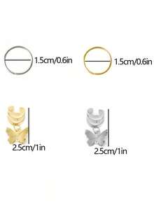 40pcs Cool Girl Braided Hair Clips, Punk Hip Hop Bohemian Style Hair Accessories - Butterfly Circle Combination - View 8