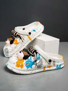 Men's Breathable Sandals, DIY Camouflage Hollow Hole Casual Slip-On Sandals, Size 39-45 - White - View 2