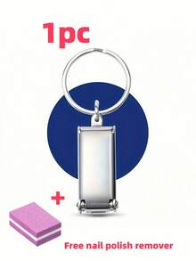 1pc Stainless Steel Mini Folding Nail Clipper With Keychain - Portable Sharp Edge Nail Trimmer, For Manicure And Pedicure, Christmas Gift