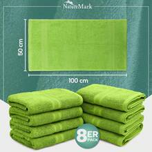 NatureMark NM-HT0860 Terry Hand Towels, Pack Of 8, 50 X 100 Cm, 100% Cotton, Pink - Silver Grey - View 9