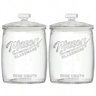 Paquete de 2 tarros de galletas tarro de vidrio de 1 galón con tapas herméticas tarro grande de boca ancha para cocina despensa y lavandería juegos de recipientes de boticario de vidrio