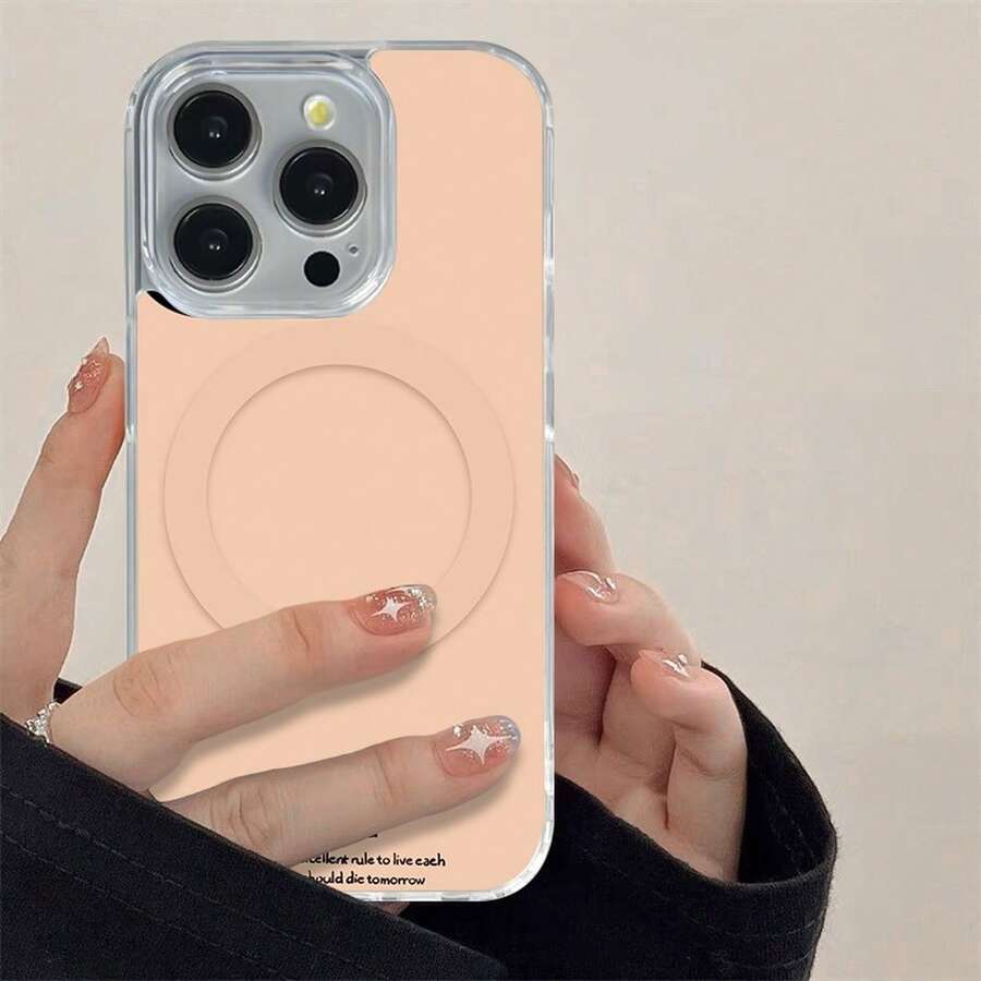 Ultra-thin magnetic coil For  Moto G85 45 34 60 50 Pro Fusion STYLUS  OPPO RealmE14 13 12 PRO PLUS TPU Material + Acrylic Back Cover, Magnetic Design, Convenient Charging, Creative and Personalized, Premium New Product, Phone Case - TMYKLCXK Transparente42NU - Ver 1