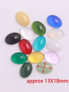 5/12/30颗随机混合天然椭圆形水晶散石及随机混合玻璃，戒指平面椭圆形爱情宝石玫瑰石英抛光水晶散装脉轮掌心舒缓石，天然可爱口袋拇指宝石精神平衡冥想灵气套装礼品