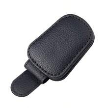 1pc Car Magnetic Sunglasses Holder | Faux Leather Eyeglass Frame Clip Fits Car Sun Visors, Includes Ticket And Card Holder For Easy Installation, A Must-Have For Car Eyeglass Storage - màu đen - Xem 6