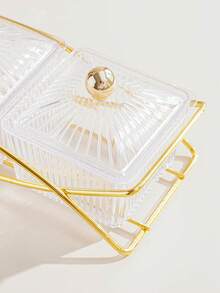 1 Set Snack Plate + Tray, Snack, Candy, Dried Fruit, Cookie Storage Set - Clear - View 5