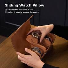 Estuche para Reloj, Organizador Portable Relojero de PU Watch Roll Box Caja de Rollo para Viaje Espacio para 3 Relojes Marrn - Marrn - Ver 4