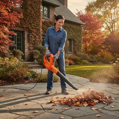 Sopladora eléctrica de 960 W, TRUPER • Motor de 960 W • Tubo de salida de una sola pieza • Nivel de flujo de aire, uso residencial frecuente • Ideal para manejo con una sola mano • Se puede utilizar con extensiones de uso rudo polarizadas, modelos ER-6X16S, ER-10X16S, ER-15X16S, ER-30X16S marca Volteck® • Para limpieza de hojas en jardines y áreas verdes  Especificaciones Potencia 960 W Volumen de aire 160 CFM Velocidad 257 km/h Tensión / Frecuencia 127 V / 60 Hz Consumo 8 A Dimensiones (Largo x Alto) 77 cm x 25 cm Ciclo de trabajo 50 minutos de trabajo por 20 minutos de descanso. Máximo diario 6 horas Peso 1.7 kg Empaque individual Caja