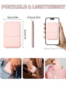 Foldable Portable Makeup Mirror, Adjustable Angle Folding Vanity Mirror With PU Leather Case, Beauty Supplies, Desktop Makeup Mirror, Rectangular Desktop Foldable Compact Minimalist Makeup Mirror, Travel Portable Makeup Mirror - Multicolor - View 7