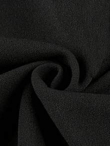 Women's Elegant Ruched Fitted 3/4 Sleeve Midi Dress, Suitable For Office Wear - Black - View 5