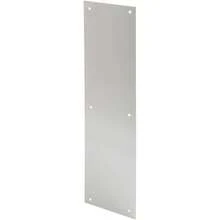 Prime-Line J 4581 - Placa de empuje para puerta 4 pulgadas X 16 pulgadas aluminio satinado paquete individual - 4 pulgadas x 16 pulgadas - Ver 1