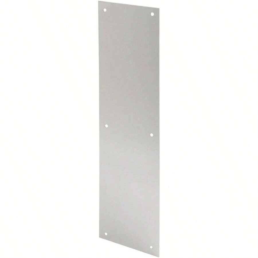 Prime-Line J 4581 - Placa de empuje para puerta 4 pulgadas X 16 pulgadas aluminio satinado paquete individual - 4 pulgadas x 16 pulgadas - Ver 1