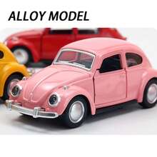 1:36 Alloy Beetle Model Car Ornament.Double-Door Design With Pull-Back Function - Adding Variety To The Came. - Perfect As A Gift Or Desk Ornament.