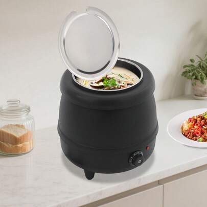 CNCEST 10.5qt Electric Soup Warmer 400w Soup Warmers Commercial Soup Warmer Stainless Steel Food Soup Kettle Warmer Countertop Cheese Warmer For Restaurant, Party, Buffet, Catering