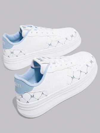 Zapatillas de plataforma de moda para mujer, zapatos casuales versátiles con cordones, aptos para todas las estaciones