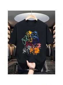 Graphic T-Shirt For Gamers - Controller Design - Lightweight Summer Shirt For Gamers - Breathable And Comfortable Fabric, Urban Style, Machine Washable - Black - View 6
