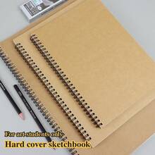 1pc Kraft Paper Cover Spiral Sketchbook,Back To School,School Supplies - White - View 2