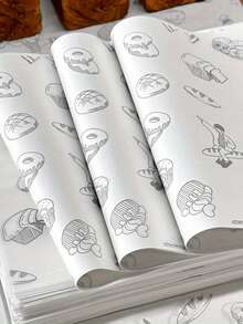 Baking Paper, Disposable Paper Plates, Bread Tray Paper, Grease-Proof Paper, Bakery Toast Cake Dessert Pad Paper, Food Packaging Paper - Multicolor - View 4