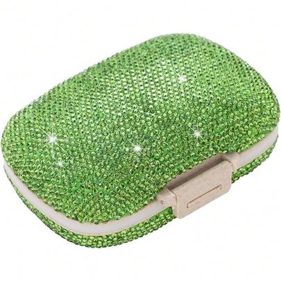 Organizador Pastillas Pequeno Brillante 2 Piezas Pastillero Cartera Viaje Diario Accesorio Mujer Melocoton Rosa Decorativo Hogar