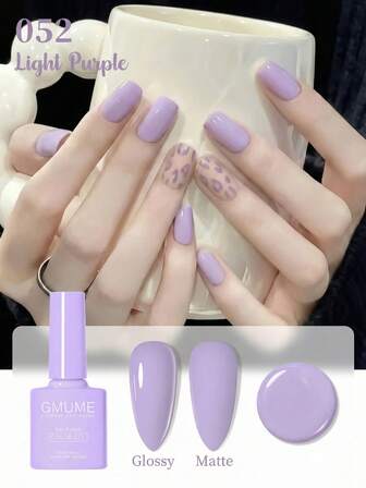 7.5ml Lavender Purple Gel Nail Polish No.052, Soft Lilac Pastel Color, Cute Spring Summer Manicure