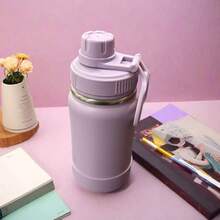 Stainless Steel Thermal Bottle With Handle For Gym Use, 350ml/600ml/800ml/1000ml/1200ml, 26 Pieces. - lila - Visa 3