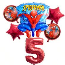 新款热销派对用品，红色数字1-9派对装饰，蜘蛛网和星形18英寸圆形气球 - 彩色 - 查看 17