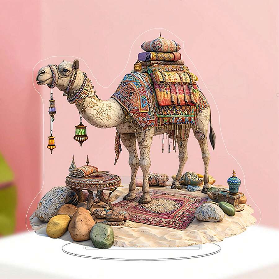 Classic Acrylic Exotic Camel Decor - Suitable For Home, Office, Shop Desktop Decoration - Pop Culture Desert Theme - Multifunctional Decor, Ideal For Holiday Gifts