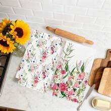 MEMNUN 2 Peças Toalhas de Cozinha com Estampa Floral e Vegetal em Aquarela, 40 x 60 cm (15,75 x 23,62 pol.) Toalhas de Microfibra Super Macias e Absorventes, Decoração Moderna de Cozinha, Adequadas para Sala de Jantar, Cozinha, Banheiro, Decoração Doméstica, Presentes, Todas as Estações - Multicolorido - Visão 6