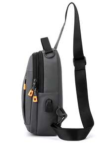 Men's Casual Fashionable Versatile Sports, Commute, Travel, Hiking, Climbing, Cycling Waterproof Durable Shoulder Crossbody Chest Bag Phone Bag - Grey - View 5