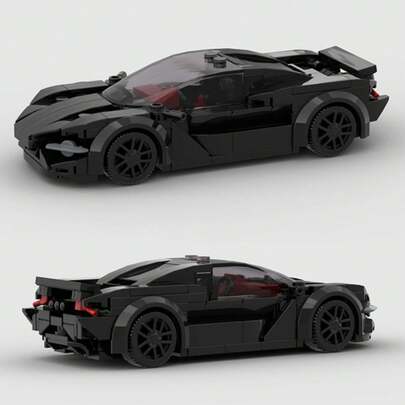 MIKEMENG 白色/黄色/黑色 MOC超级赛车积木玩具套装 创意玩具 成人DIY汽车模型套件 城市杯系列 适合作为生日、圣诞礼物、收藏/家居装饰